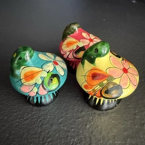Tonala Mexican Folk Art Pottery 3 Miniature Toad Mushroom Frog Figurines 1 Inch - Picture 1 of 11