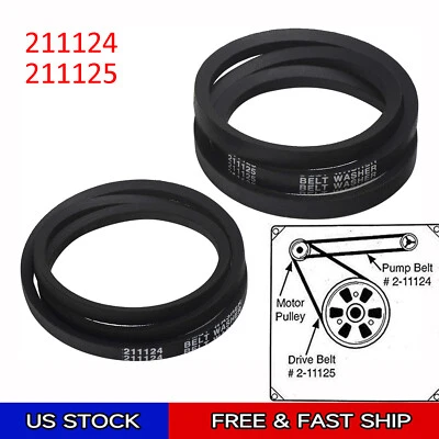 12112425 Belts for Vintage Maytag Washing Machine 2-11124 2-11125 - Image 1 of 4