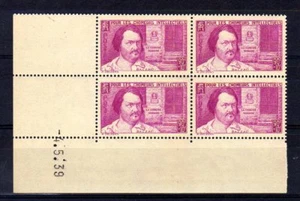 FRANCE YVERT n° 438 neuf sans charnière - bloc de 4 coin daté - Imagen 1 de 1