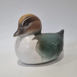 Piccola figura vintage dipinta a mano biscotto ceramica decorazione anatra anatra - Foto 1 di 13