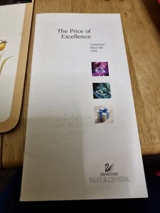 SWAROVSKI CONSUMER PRICE LIST 1994 SILVER CRYSTAL THE PRICE OF EXCELLENCE - Picture 1 of 15