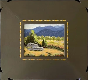 Signed Framed Original Impressionist Landscape Oil Painting - Desert Mountains - Picture 1 of 7