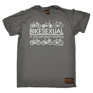 T-SHIRT Bikesexual Ride About Anything T-SHIRT Radfahren Geschenk Geburtstag lustig - Bild 1 von 9