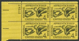 #1201 4c Apprenticeship, Plate Block [27247 UL] Mint **ANY 5=FREE SHIPPING** - Picture 1 of 1