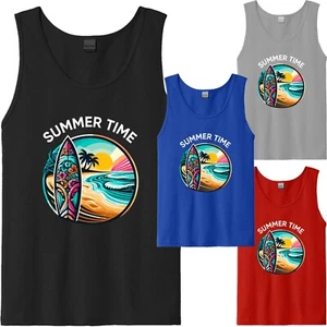 Men's Summer Vacation Beach Sleeveless Tank Top USA Funny New Gift Unisex S-2XL - Picture 1 of 7