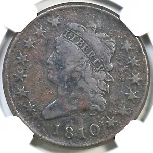 1810 S-282 R-2 NGC VF Details Classic Head Large Cent Coin 1c - Picture 1 of 3