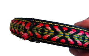 Vestido Wheel of Negro Rosa Azteca Tejido Trenzado Algodón Bordado Tubería Patios - Imagen 1 de 6