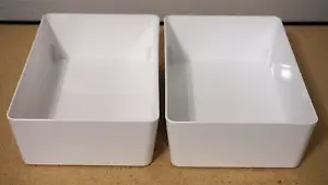 (2 Set) IKEA KUGGIS White Stackable Storage Box Container NO LID 7x10.25x3.25" - Picture 1 of 5