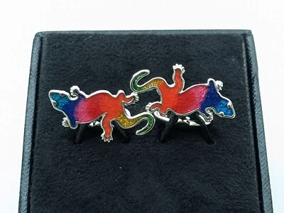 Gemelos Paul Smith - Nuevo con etiquetas artista a rayas arco iris camaleón gecko lagarto de precio de venta sugerido por el fabricante: £ 100 Foto 1 de 4