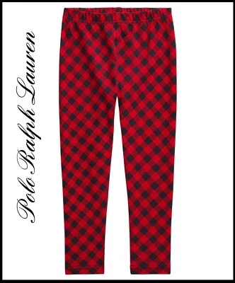 Legging de jersey elástico a cuadros búfalo Polo Ralph Lauren para niñas Foto 1 de 4