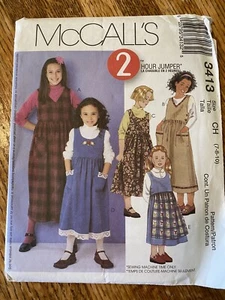 McCall's 3413 Sewing Pattern 2 hour Child Jumper Size 7-8-10 Uncut, FF EASY  - Picture 1 of 3