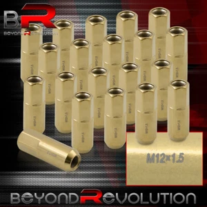 For Lexus Mini 60MM 20-Piece M12X1.50 Gold 24K Open End Extend Lug Nut Rim Wheel - Picture 1 of 3