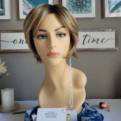 GLENN ~NIB~ Amore Wig Monofilament Short Flip Bob Creamy Toffee-R #1 Color! - Image 1 of 4