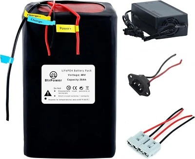 Batería de Litio BtrPower Ebike 48V 30Ah LiFePO4 para Bicicleta Eléctrica Scooter 1000W Foto 1 de 4