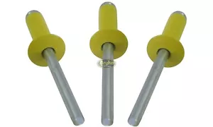 Small Head Yellow Rivets Pop Rivet 50ct 3/16" Racing Fasteners IMCA USMTS - Foto 1 di 7