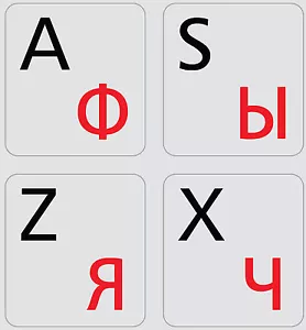 RUSSIAN-ENGLISH KEYBOARD STICKER NON TRANSPARENT GREY FOR COMPUTER LAPTOP - Picture 1 of 5