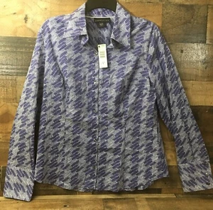 NWT VintageKmart Brand Top Women Large Retro Geometric 70's Hippie Disco Stretch - Picture 1 of 7