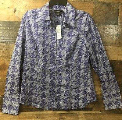 VTG Kmart Top Women Large Stretch Retro Career Normcore 70's Hippie Preppy NOS - Image 1 of 4