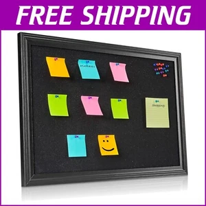 30" x 20" Decorative Black Cork Board - Ideal for Home Office & Vision Boards - Picture 1 of 11