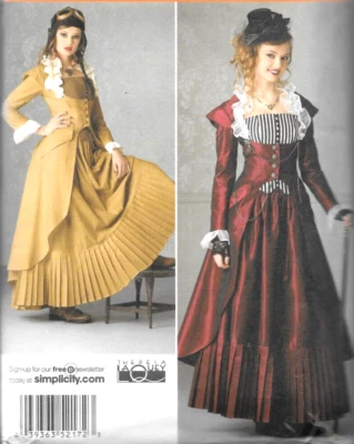 Simplicity 2172~Steampunk~Victorian~Coat~Skirt~Bustier~Cosplay~costume Size 6-12 - Image 1 of 4