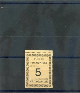 MADAGASCAR Sc 8(YT 8)(*)VF NGAI 1891 5c NEGRO/VERDE $425 - Imagen 1 de 1