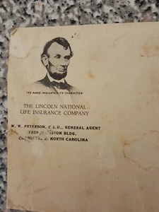 Old Envelope Ephemera: Lincoln National Life Insurance Co Charlotte NC - Picture 1 of 3
