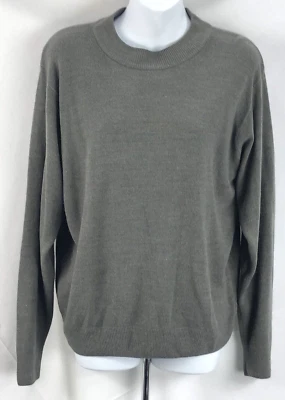 Suéter Sag Harbor Tejido Suave M Gris Cuello Simulado Manga Larga Pullover Cottage Coastal Foto 1 de 4