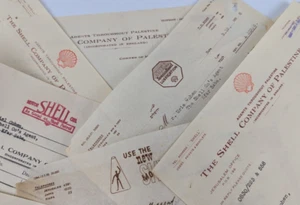 KONVOLUT SHELL COMPANY OF PALESTINE Quittungen Dokumente Hebräisch Israel Judaica 1938 - Bild 1 von 16