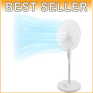 18'' Remote Control Oscillating Fan - Adjustable Height & 3 Speeds, Quiet Coo... - Picture 1 of 11