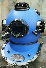 US Navy Mark V Blue Diving Helmet Scuba Vintage Antique Helmet Replica