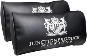 JP JUNCTION PRODUCE VIP Black Leather Car Neck Pillow Headrest 2PCS - Picture 1 of 7