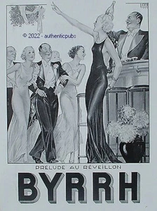 PUBLICITE BYRRH PRELUDE AU REVEILLON JOUR DE L'AN SIGNE LEONNEC DE 1933 AD PUB - Imagen 1 de 2