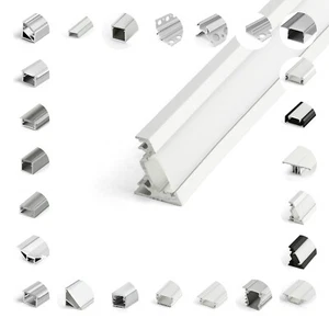 LED Aluprofil Aluminium Profile 1m 2m Alu Schiene Leiste Abdeckung Neu - Bild 1 von 57