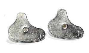Bijou étain argenté Biche de Bere boucles d'oreilles modernistes clips - Picture 1 of 3