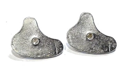 Bijou étain argenté Biche de Bere boucles d'oreilles modernistes clips - Photo 1/3