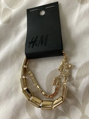 1 juego de 2 pulseras de cadena cuadrada de color dorado H&M nuevas con etiquetas Foto 1 de 3