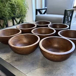 Pottery Barn Salatschüssel aus Holz 8er Set Philippinen - Bild 1 von 19
