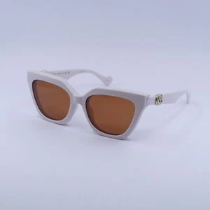 Gucci GG1542S 003 Ivory/Clear with Magnetic Clip-On Brown 55-17-140 Sunglasse... - Picture 1 of 7