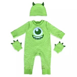 Disney Store Mike Wazowski Costume Romper Baby Halloween Outfit Monster's Inc.