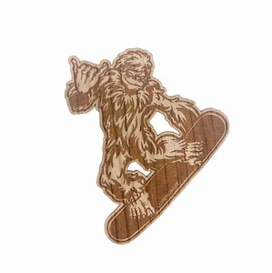 Snowboarding Holz Aufkleber - Bild 1 von 2