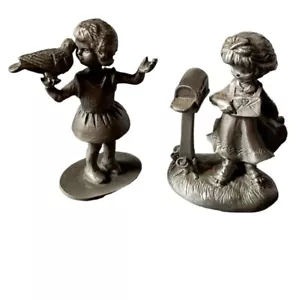 Set 2 Hudson Zinn Figuren 3713 266 Mädchen im Briefkasten Mädchen mit Taube Miniatur - Bild 1 von 11