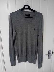 Allsaints Merino Wool Grey Knit Small 18" p2p - Picture 1 of 4