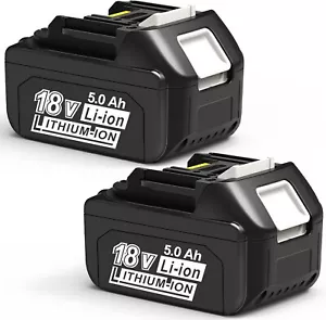 2Pack For Makita 18V 5.0Ah LXT Lithium-Ion BL1820 BL1830 BL1850b BL1860b Battery - Picture 1 of 13