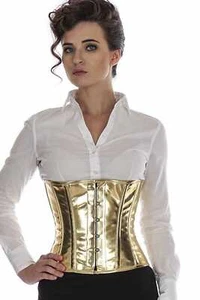 Korsett Lack Corsage Gold Glitter extra kurz / kurz / normal pwG5 - Bild 1 von 2