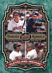 2009 UD POH Fran Mem Quad Green Card #SHMG Sizemore/Hafner/Martinez/Garko