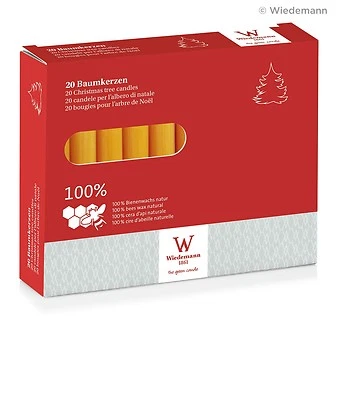 100%Bienenwachs Christbaumkerzen 20x 100x13mm Baumkerzen aus 100% Bienenwachs - Bild 1 von 4