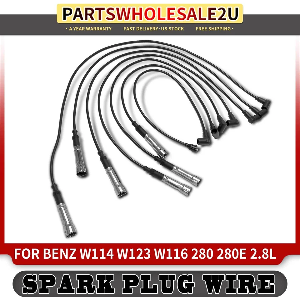 Juego de 7 cables de bujía para Mercedes-Benz W114 W123 W116 280 280E 280S L6 2,8 L Foto 1 de 4