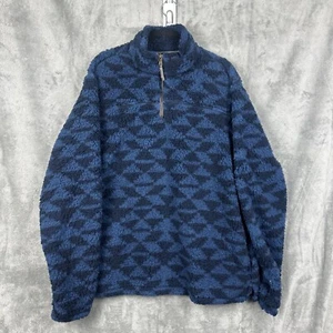GRIZZLY SHERPA UNISEX blau Azteken PULLOVER 1/4 REISSVERSCHLUSS PULLOVER Größe 2XL - Bild 1 von 8