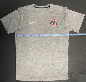Nike Pro Dri Fit Logo Fitted Work Out Sport Shirt M Grau Kurzarm OHIO st - Bild 1 von 7