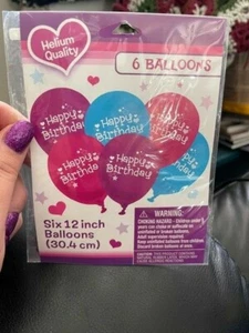 Happy Birthday Girl Cute Kids Pink Birthday Party Decoration 12" Latex Balloons - Picture 1 of 2